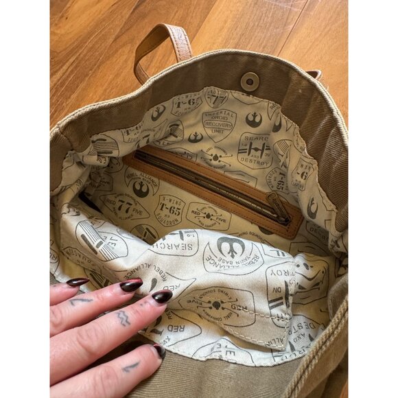 Loungefly Star Wars Rebel Alliance Canvas Tote Bag Leather Straps - Picture 6 of 8